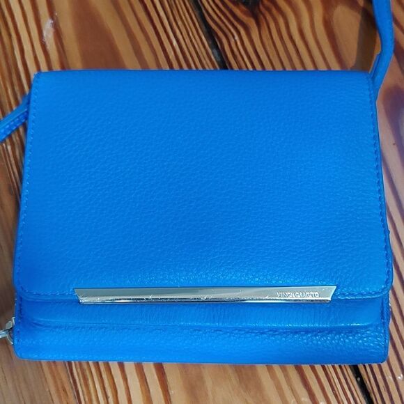 Vince Camuto Anika Crossbody Bag in Dazzling Blue Pebbled Leather - Picture 12 of 12